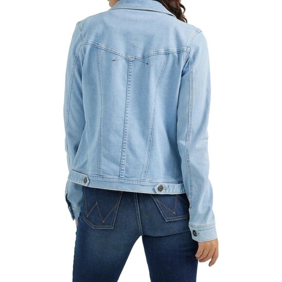 Brand New Women Light Wash Cotton Denim Jacket Button Front Casual Outerwear - Picture 2 of 4